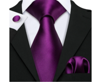 Manžetové knoflíčky s kravatou fialová - Aiglé fialová, 100% silk