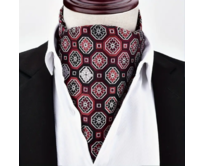 Pánský dvojvrstvý šátek nákrčník červený vzor Červená, 100% polyester