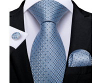 Manžetové knoflíčky s kravatou Poseidón Modrá, 150 cm, 100% silk