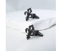 Manžetové knoflíčky francouzská lilie (štít) Stříbrná, Ocel