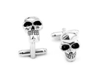 Manžetové knoflíčky lebka skeleton Ocelová, Ocel