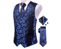 Modrá vesta k obleku s doplňky velikost XL