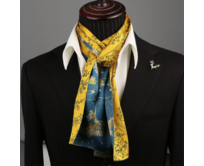 Luxusní pánská šála Amandi Zlatá, 100% silk