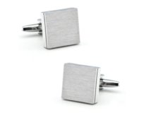 Manžetové knoflíčky ke gravírování čtvercové mat Ocel, Ocel