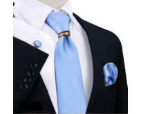 Manžetové knoflíčky s kravatou Equuleus Modrá, 150 cm, 100% silk