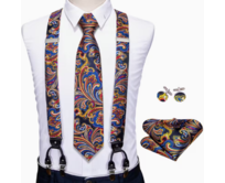 Kšandy, manžetové knoflíčky Florencie Zlatá, S - XXL, Hedvábí