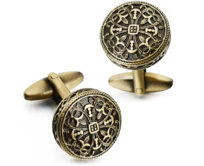 Manžetové knoflíčky zlatá květina Silván Zlatá, Ocel