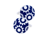 Manžetové knoflíčky modré květiny Modrá, Ocel