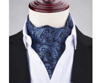 Pánský dvojvrstvý šátek nákrčník modrý Modrá, 100% polyester