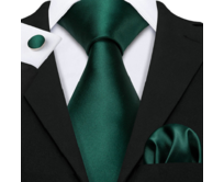 Manžetové knoflíčky s kravatou Boreas Zelená, 100% silk