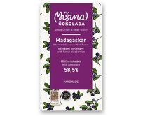 Mléčná čokoláda 58,5 % Madagaskar s českými borůvkami 50 g - Míšina čokoláda