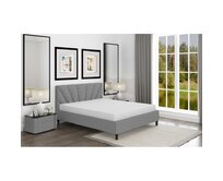 ECOMATRACE Čalouněna postel SOLE 90 v šedé barvě s roštem 160x200 šedá 