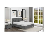 ECOMATRACE Čalouněna postel SOLE 96 v tmavě šedé barvě s roštem 160x200 šedá 