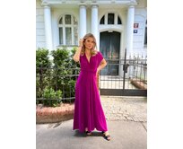 Maddey dlouhé šaty multi Barva: fialová - švestková fialová - švestková