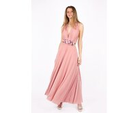 Maddey dlouhé šaty multi Barva: růžová - pudrová prodloužená délka růžová - pudrová prodloužená délka
