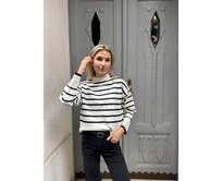 pruhovaný svetr Ingrid Barva: černá černá