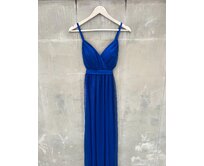 Dlouhé tylové šaty se stuhou Barva: Modrá Starorůžová, 95% polyester 5% elastan