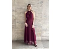 dlouhé tylové šaty Adriana Barva: vínová vínová