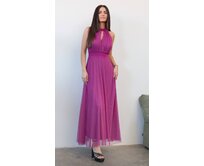 dlouhé tylové šaty Adriana Barva: fialová - švestková fialová - švestková