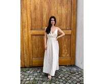plisované šaty Kira Barva: krémová, Velikost: M/L krémová, M/L