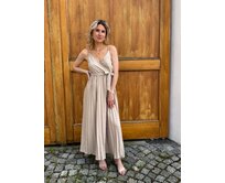 plisované šaty Kira Barva: béžová, Velikost: S/M béžová, S/M