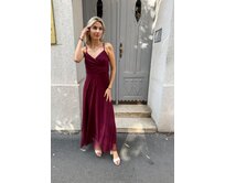 dlouhé tylové šaty Mia Barva: vínová vínová