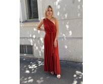 Maddey dlouhé šaty multi Barva: cihlová cihlová