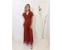 dlouhé tylové šaty Patricie Barva: cihlová cihlová