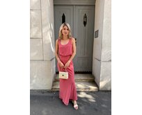 dlouhé šaty Romee Barva: malinová malinová