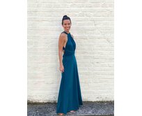 Maddey dlouhé šaty multi Barva: petrolejová, Délka šatů: Klasická petrolejová