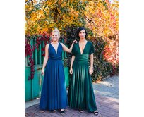 Maddey dlouhé šaty multi Barva: lahvově zelená, Délka šatů: Prodloužená lahvově zelená