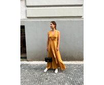Maddey dlouhé šaty multi Barva: hořčicová, Délka šatů: Klasická hořčicová
