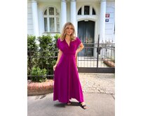 Maddey dlouhé šaty multi Barva: fialová - švestková, Délka šatů: Klasická fialová - švestková