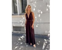 Maddey dlouhé šaty multi Barva: čokoládová, Délka šatů: Klasická čokoládová