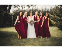 Maddey dlouhé šaty multi Barva: vínová, Délka šatů: Klasická vínová