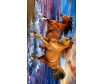 Carbotex Horses Seaside BRM013742 plážová osuška barevná 70x140 barevná