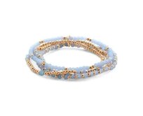 Victoria VBKACA875SM náramek s modrými korálky Rose/Gold růžová/zlatá, S