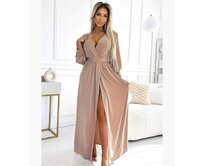 Numoco 536-2 Fiorella společenské šaty béžové béžová, univerzální