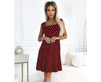 Numoco 241-3 Stella šaty s diamantovým výstřihem bordó bordó, XL