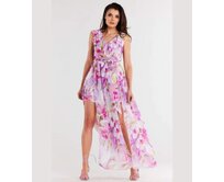 Awama 196721 šifonové šaty barevné barevná, XL