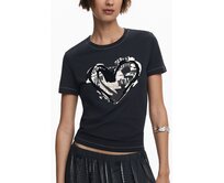 Desigual 25WWTK04 Dámské tričko černé S černá, S
