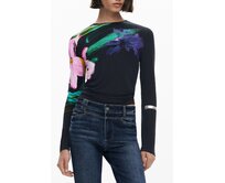 Desigual 25WWTK32 Dámsko tričko černé S černá, S
