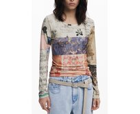 Desigual 25WWTK33 Dámské tričko vícebarevné M Vícebarevná, M