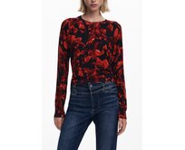 Desigual 25WWJF16 Dámská mikina černá/čerevná S červená/černá, S