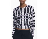 Desigual 25WWJF41 Dámská mikina bílá/černá L černá/bílá, L