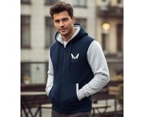 Madeva ATARAL pánská mikina s kožíškem modrá/šedá modrá/šedá, 2XL