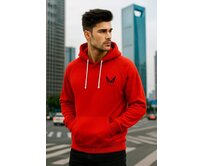 Madeva NIKOS pánská mikina s kapucí červená červená, 2XL