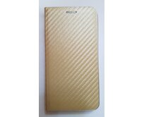 R2Invest Kožené pouzdro CARBON pro Samsung Galaxy J6+ J610 - zlaté Zlatá, Umělá kůže