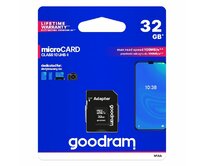 GOODRAM Paměťová karta microSD 32GB Class 10 UHS-I + SD adaptér černá