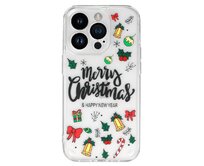 Tel Protect Christmas průhledné pouzdro pro iPhone 14 - vzor 3 Vánoční ozdoby Motiv, silikon
